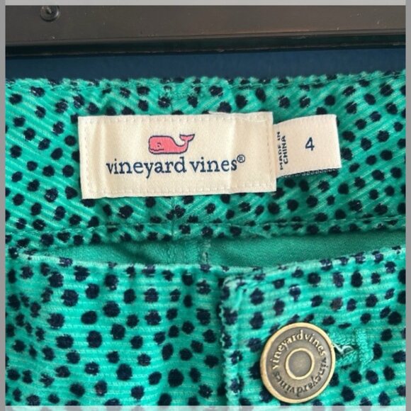 Vineyard Vines Women's Green Navy Polka Dot Corduroy Jeans - Size 4 - Picture 6 of 6